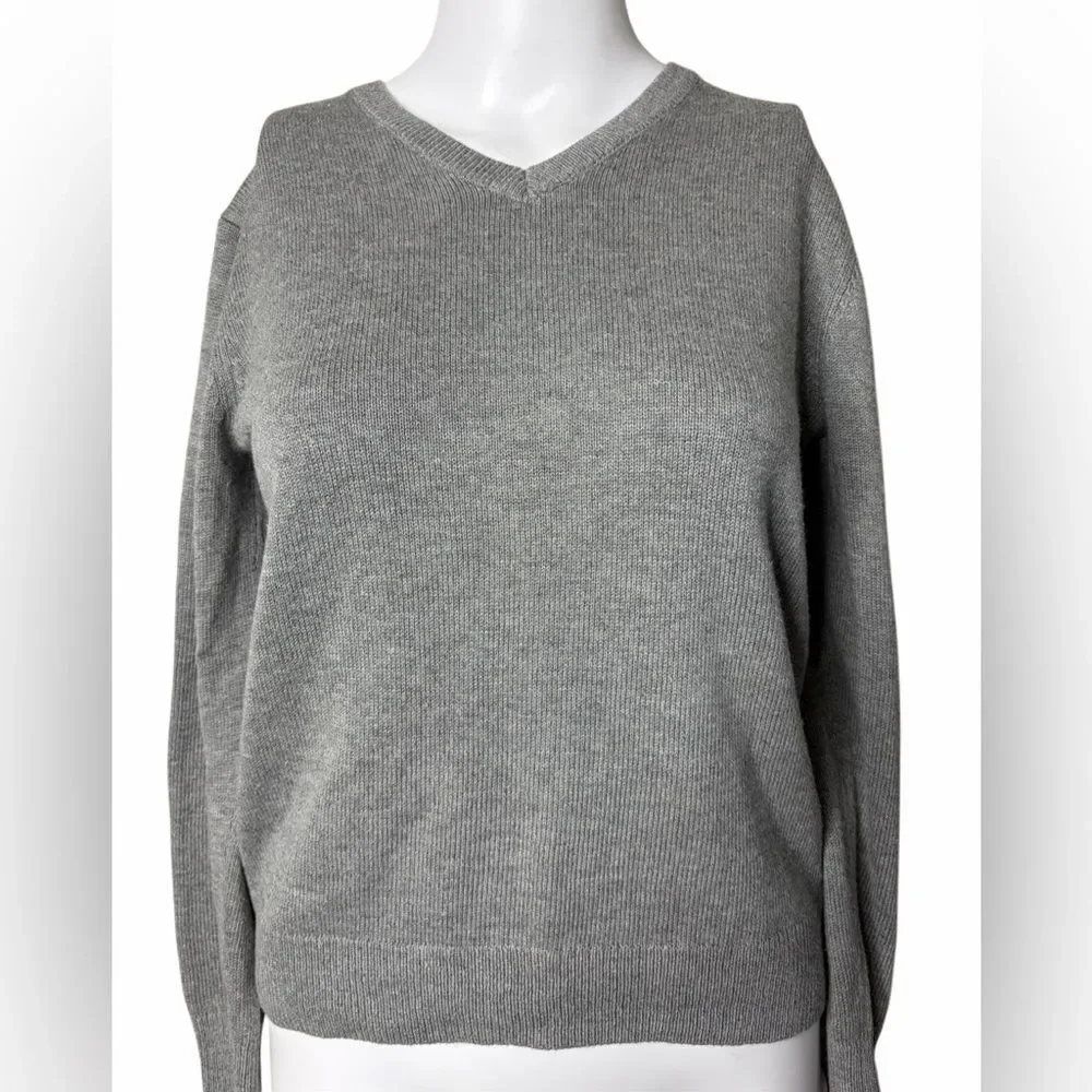 Gap Kids Gray V-Neck Sweater Size Large